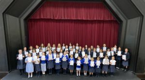LAMDA pupils at The Mount School with their certificates